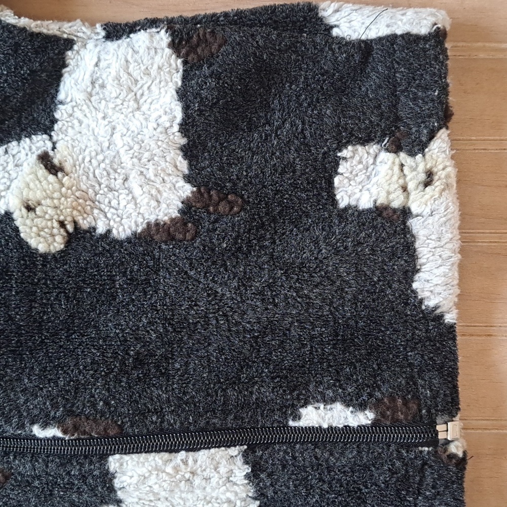Vintage Flap Happy Wee Winter Woolies Sheep Hoodie Jacket Zip-Up Fuzzy Made USA - Picture 6 of 11